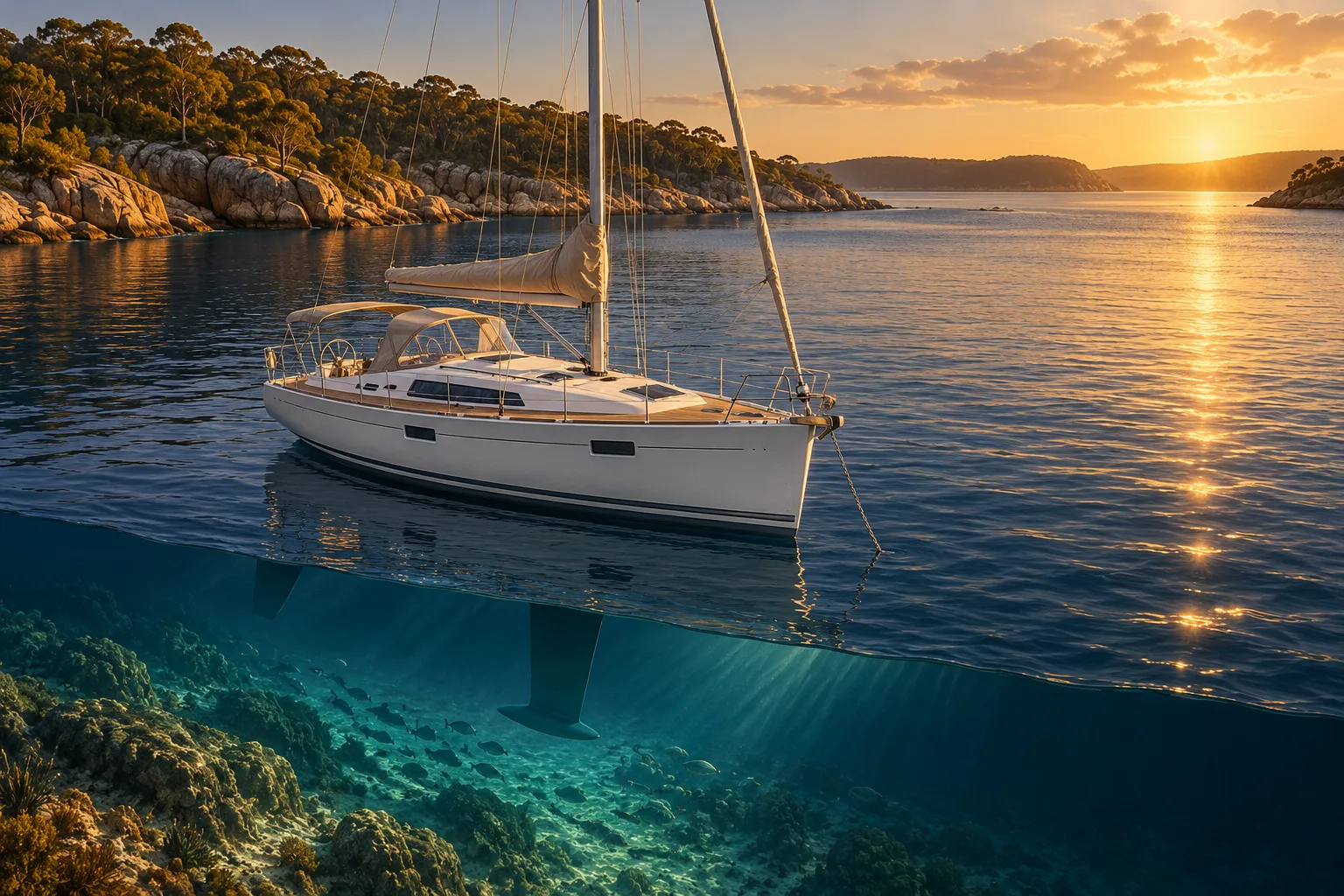 Concept illustration: a 10 m sailing-yacht depth refit